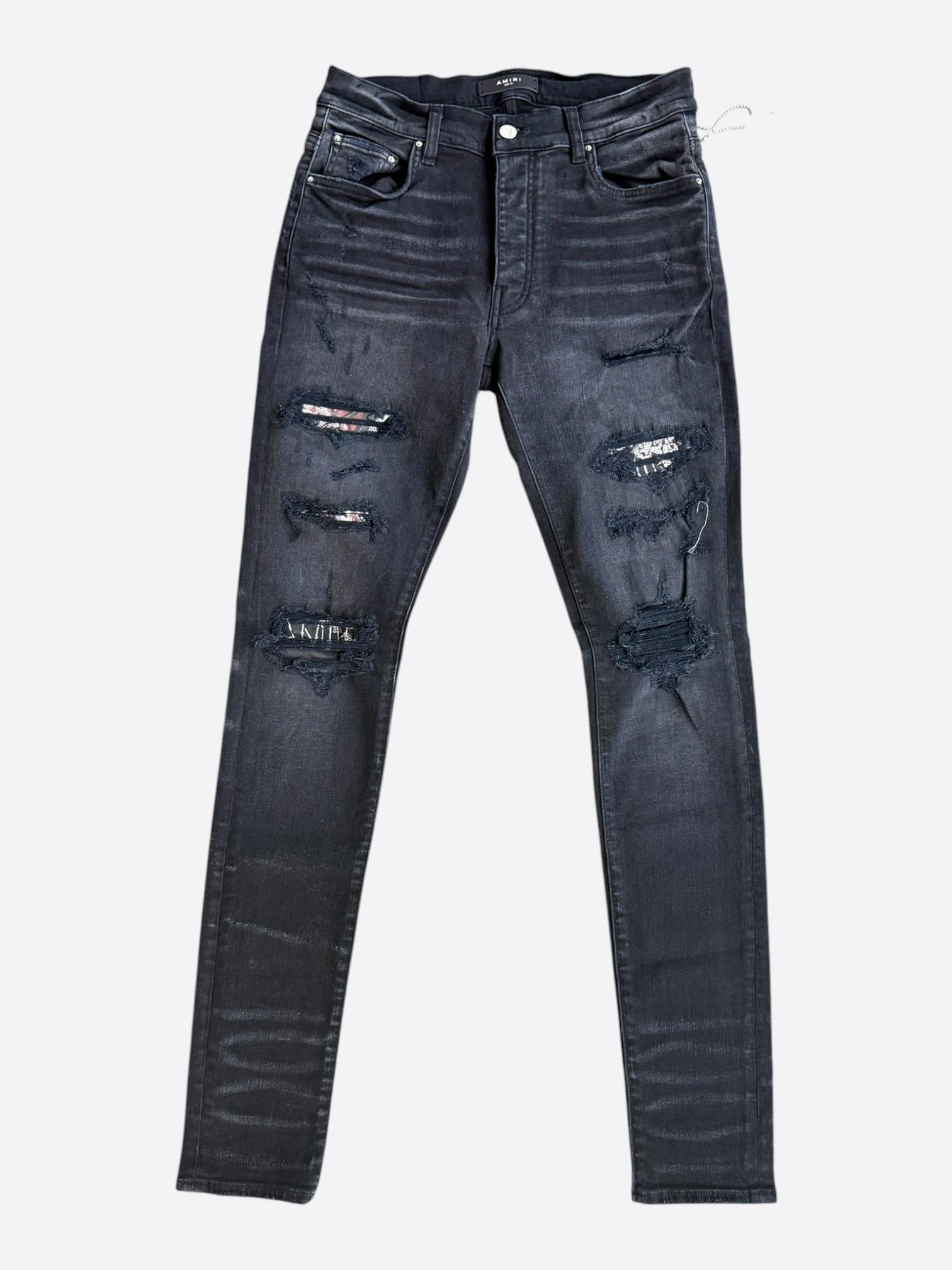 Amiri Aged Black & Hibiscus Patch Jeans – Savonches