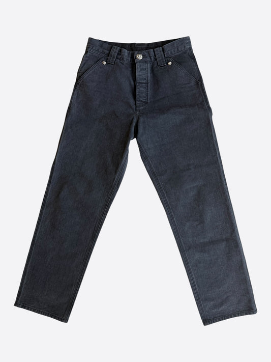 Chrome Hearts Black Herringbone Carpenter Pants