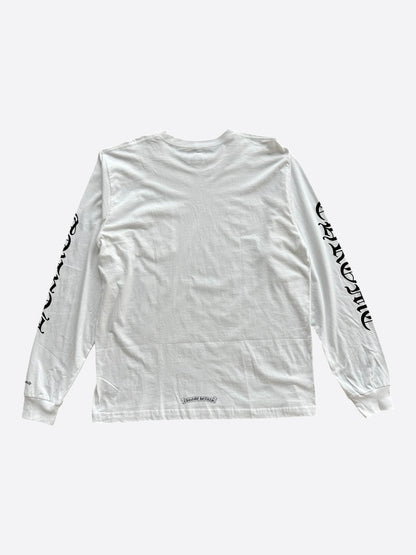 Chrome Hearts White & Black Neck Logo Longsleeve T-Shirt