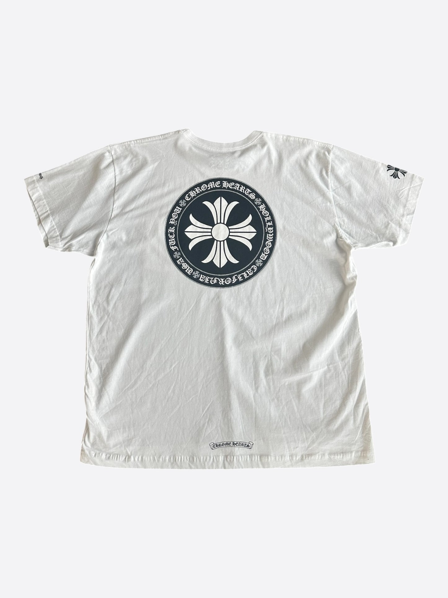 Chrome Hearts White & Black Cross Logo T-Shirt