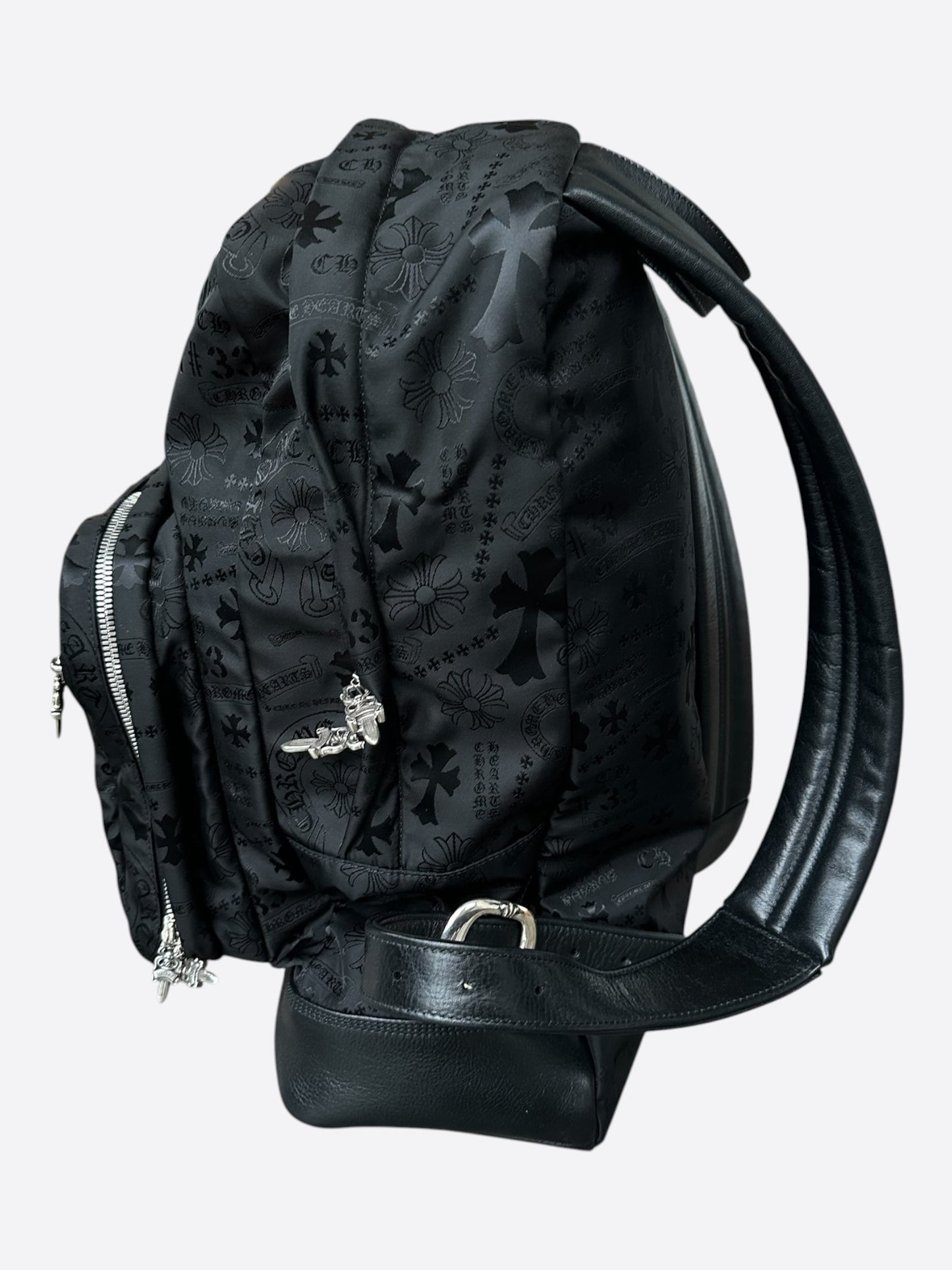 Chrome Hearts Black Stencil 7th Grade Nylon Backpack