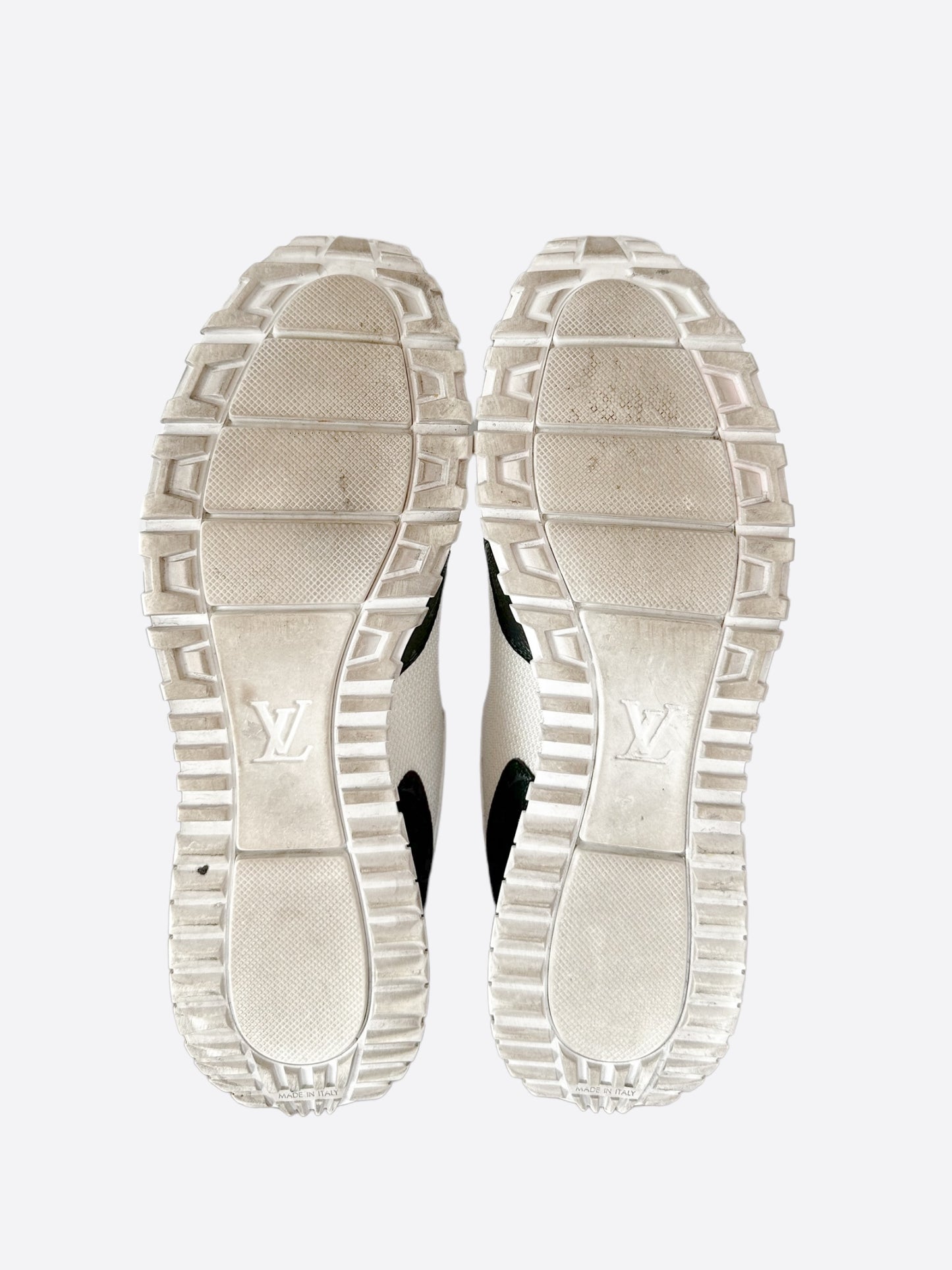 Louis Vuitton White & Monogram Eclipse Mesh Run Away Sneakers