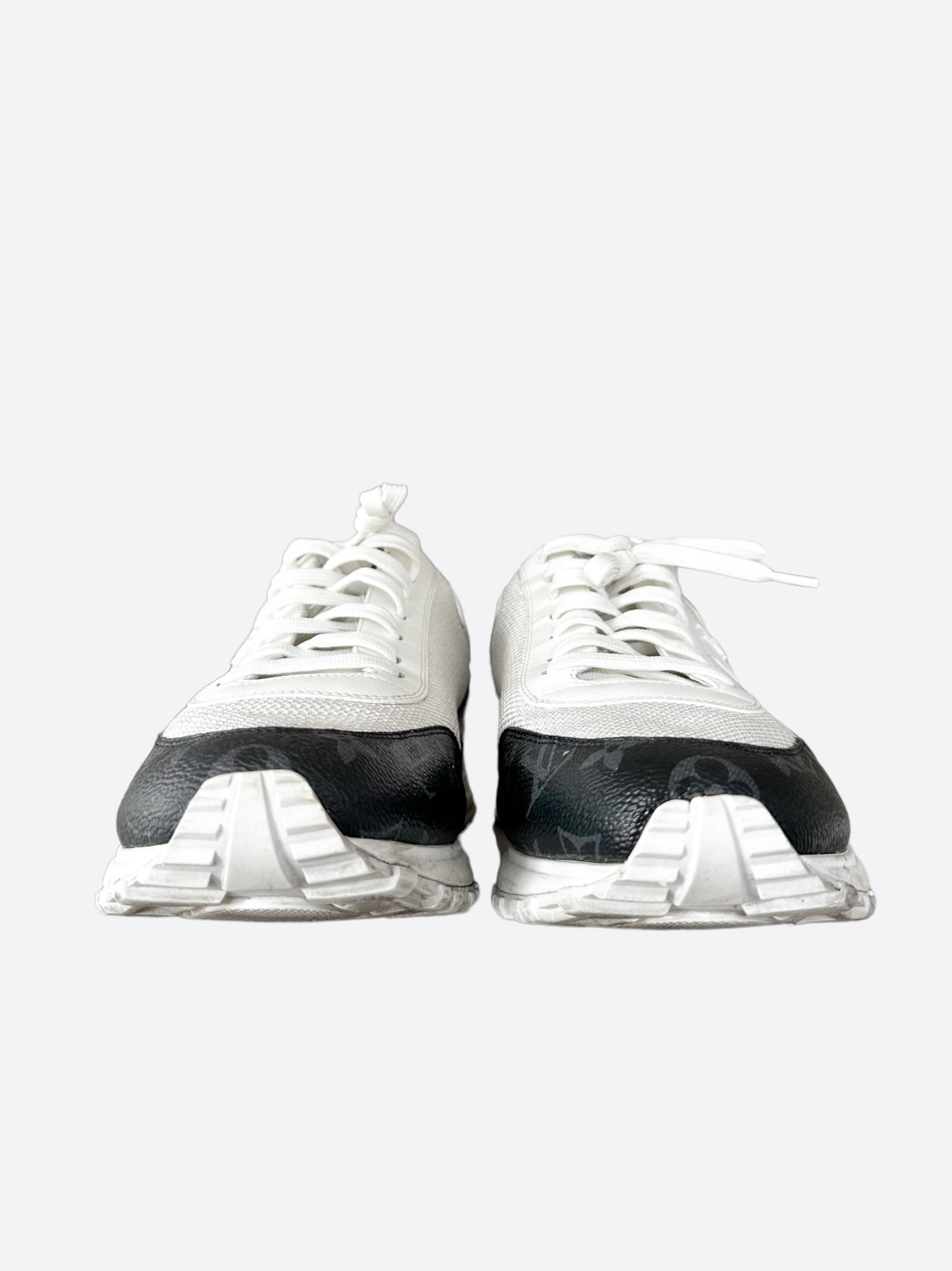 Louis Vuitton White & Monogram Eclipse Mesh Run Away Sneakers