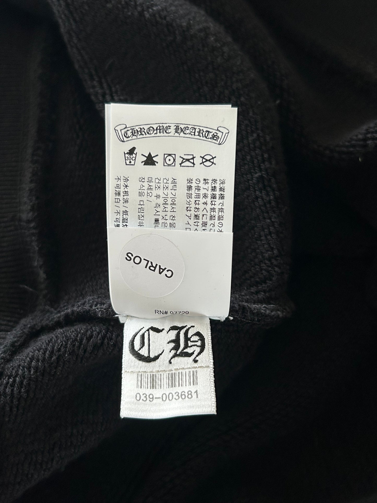 Chrome Hearts Black Triple Cross CH Logo Embroidered Sweater