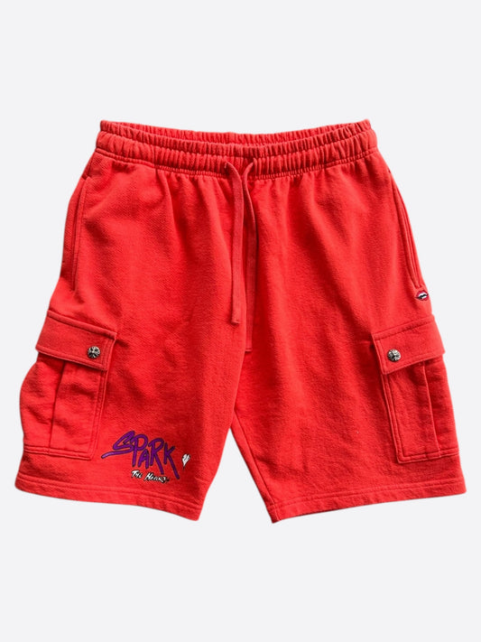 Chrome Hearts Matty Boy Red Spark Cargo Shorts