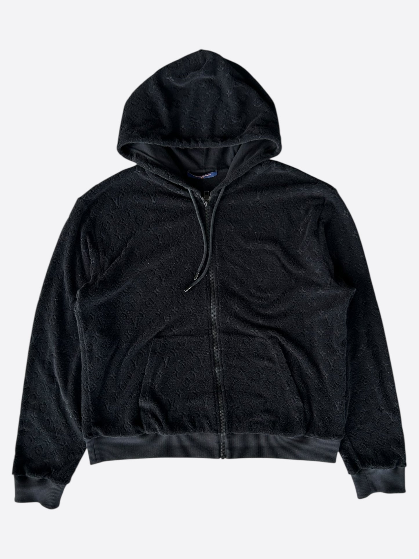 Louis Vuitton Black Monogram Towel Zip Up Hoodie