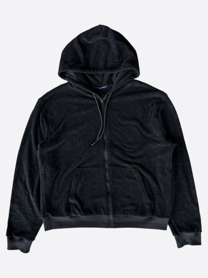 Louis Vuitton Black Monogram Towel Zip Up Hoodie