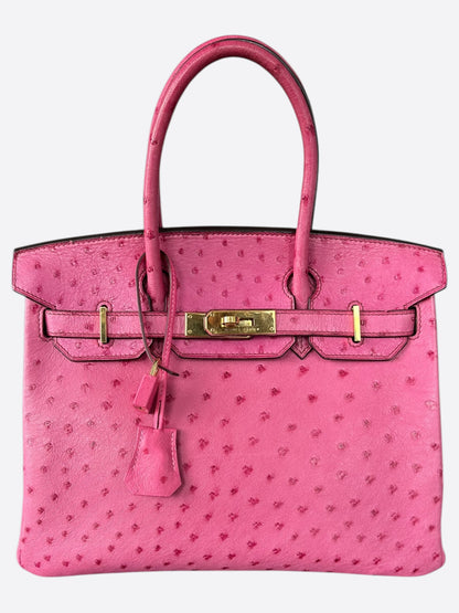 Hermes Pink Ostrich Birkin 30