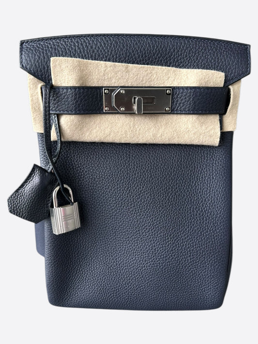 Hermes Navy HAC A Dos Crossbody Backpack