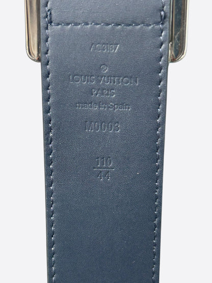 Louis Vuitton White & Navy Monogram Taigarama Reversible Belt