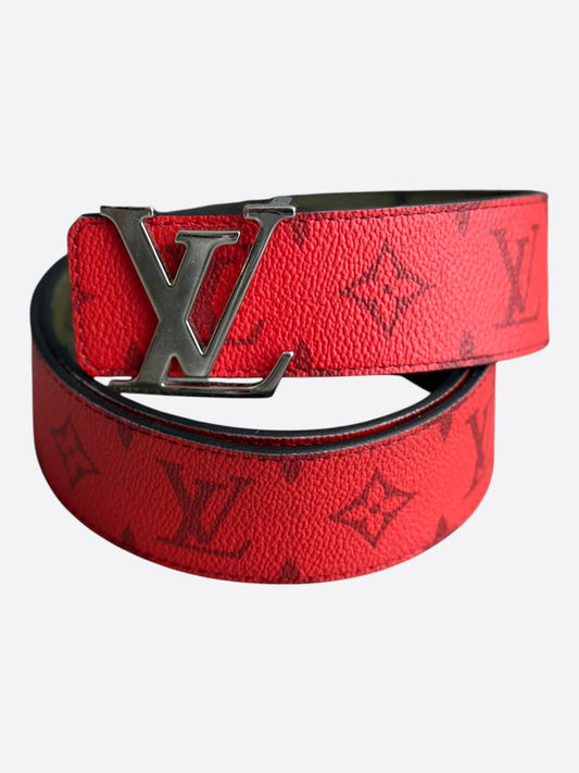 Louis Vuitton Red & Green Monogram Reversible Belt