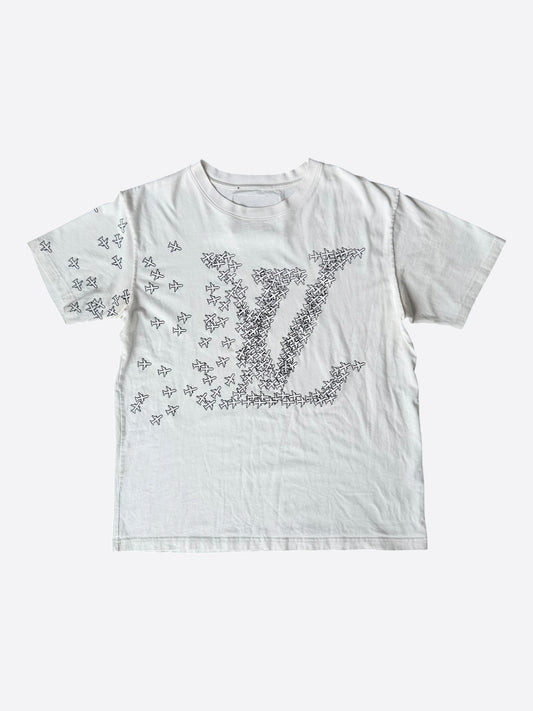 Louis Vuitton White & Black Planes Logo T-Shirt