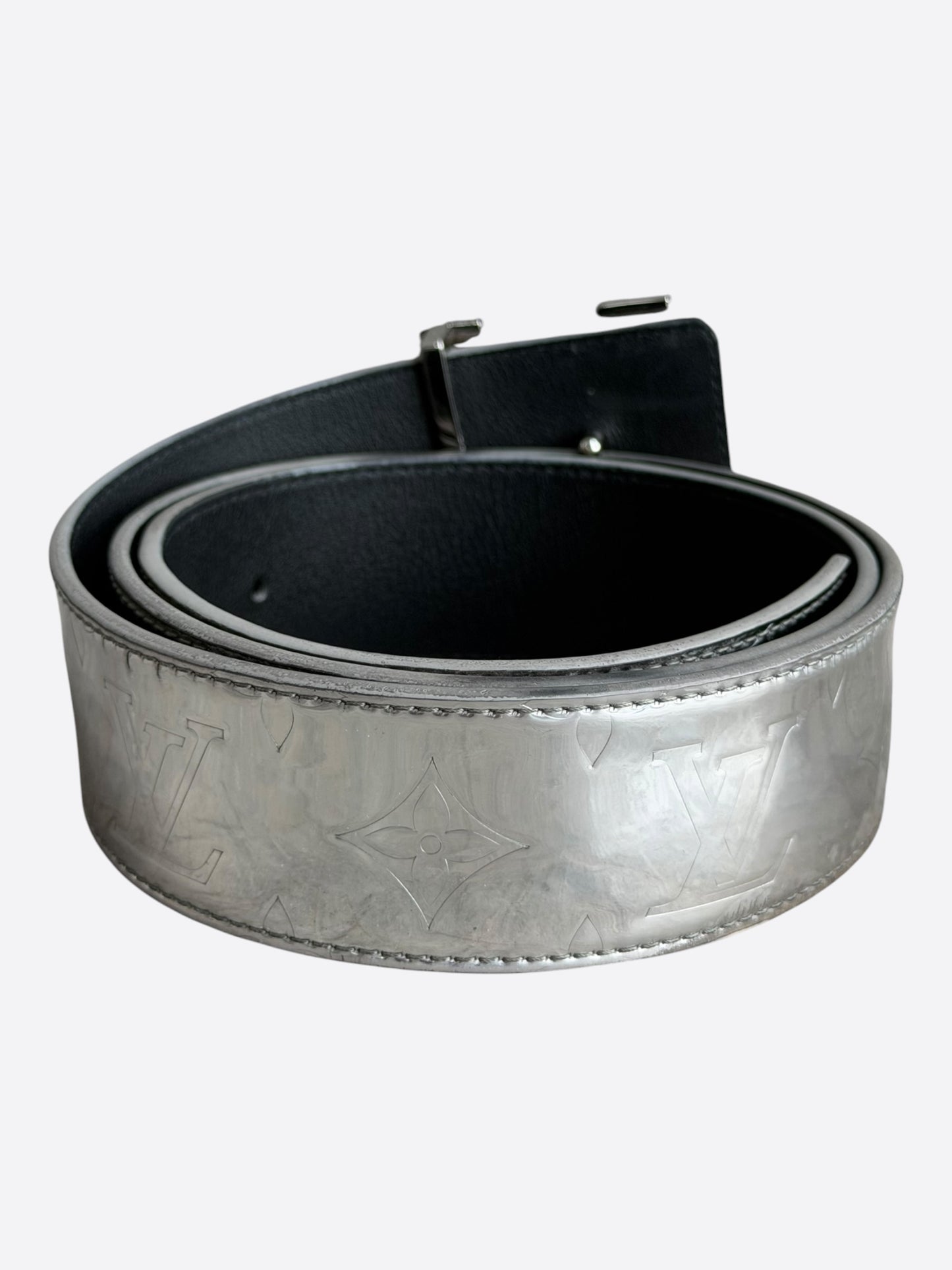 Louis Vuitton Silver Monogram Mirror Belt