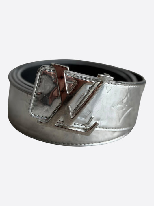 Louis Vuitton Silver Monogram Mirror Belt