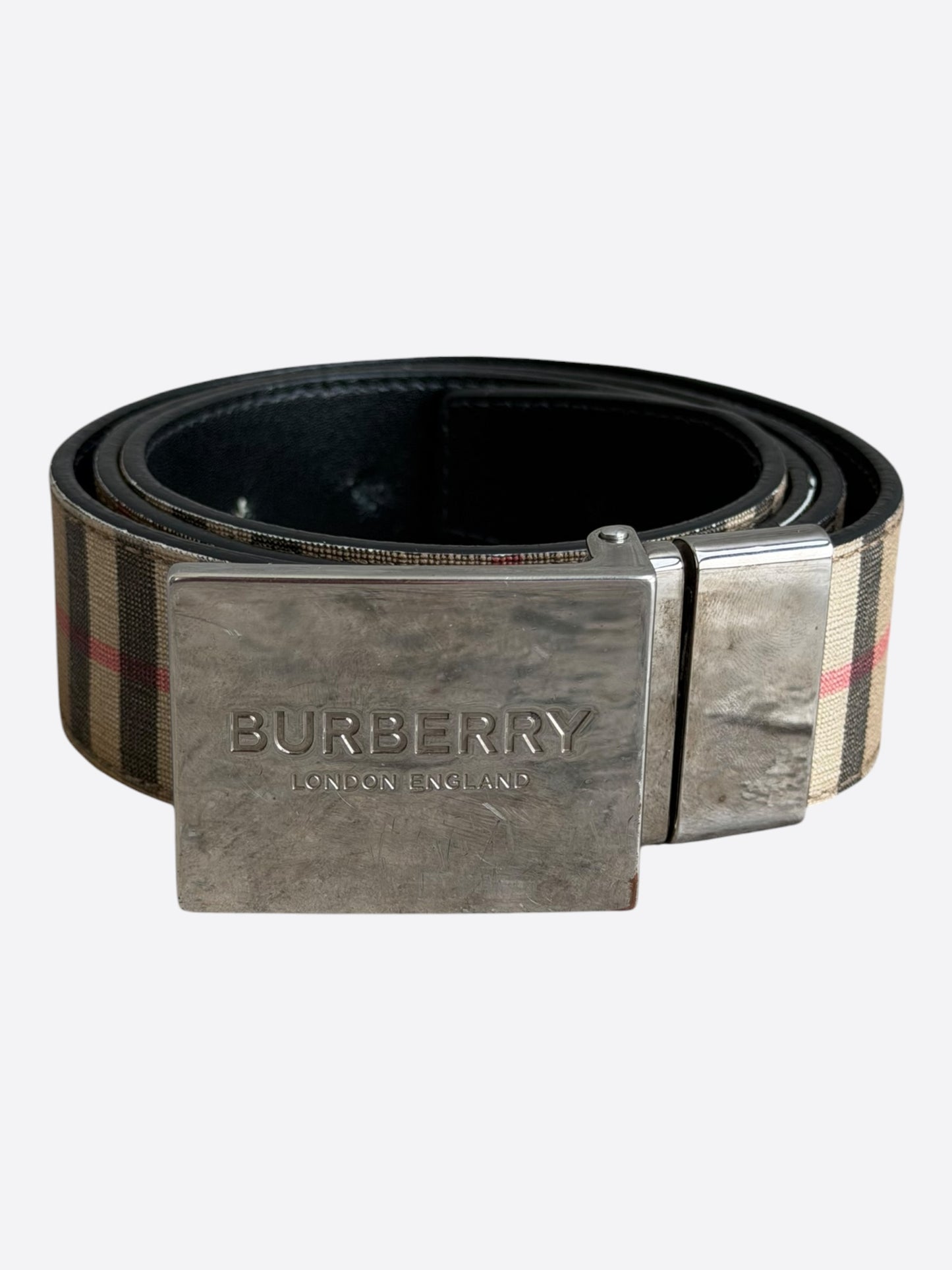 Burberry Tan Checkered Belt