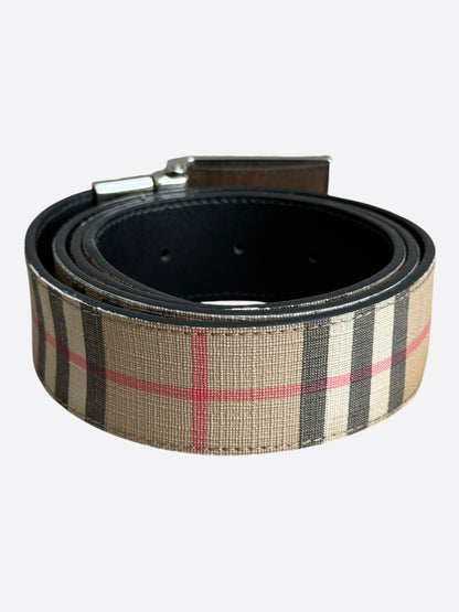 Burberry Tan Checkered Belt