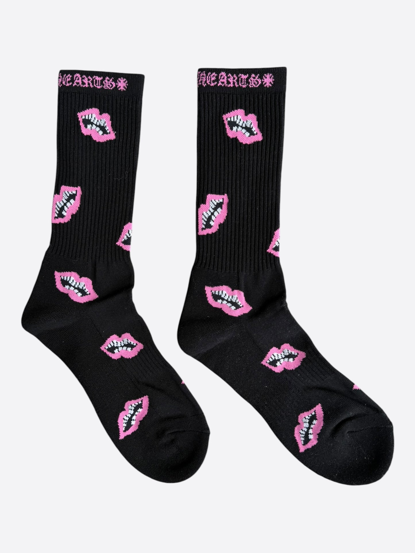 Chrome Hearts Matty Boy Black & Pink Chomper Socks