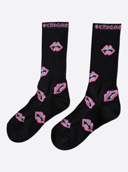 Chrome Hearts Matty Boy Black & Pink Chomper Socks