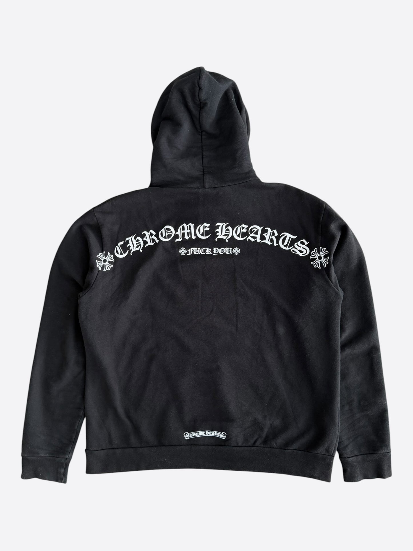 Chrome Hearts Black & White T-Bar Logo Hoodie