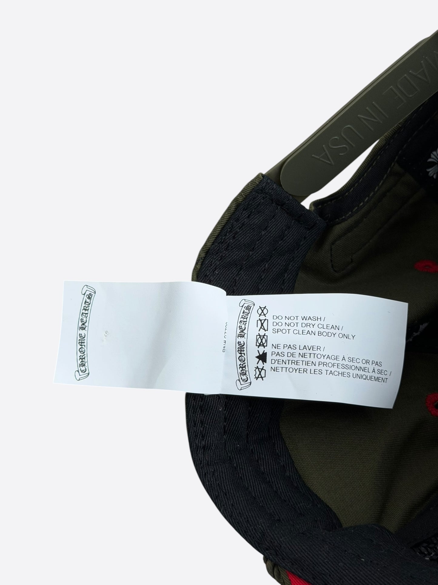 Chrome Hearts Olive & White Triple Cross Embroidered Hat
