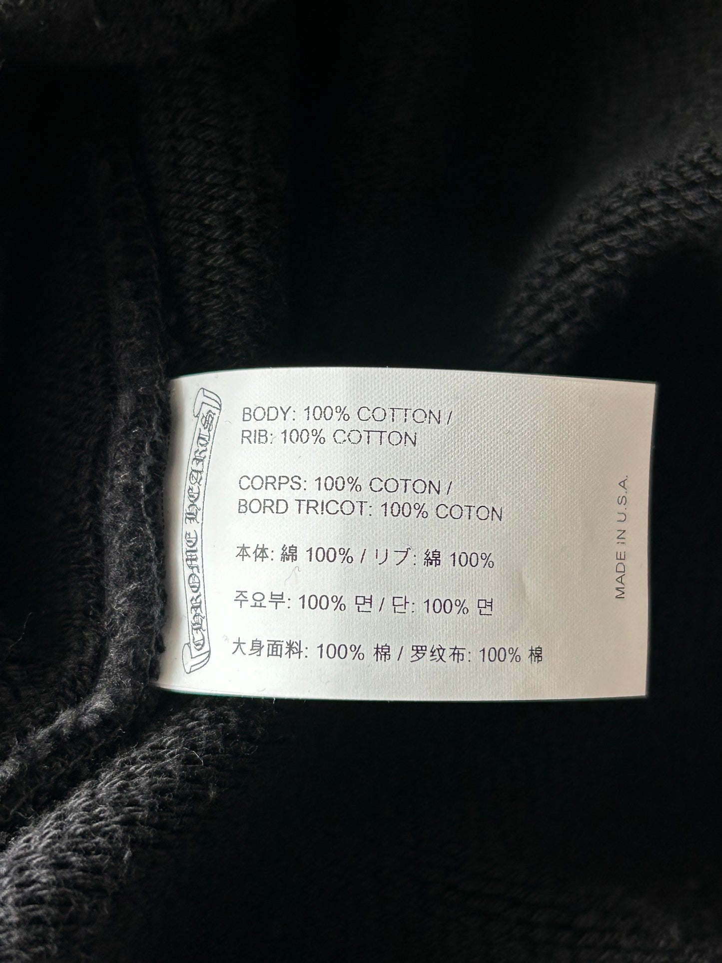 Chrome Hearts Black Triple Cross CH Logo Embroidered Hoodie