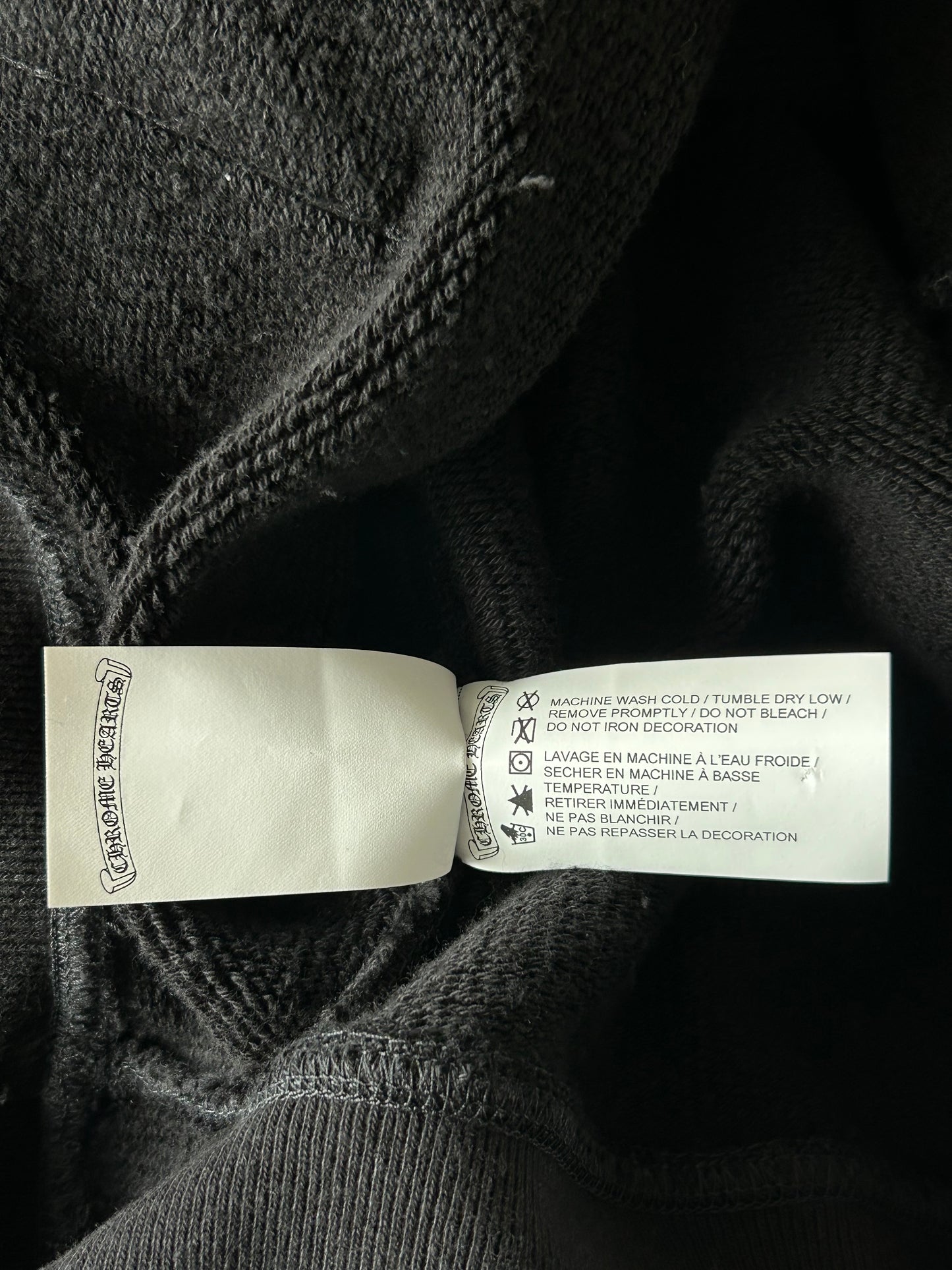 Chrome Hearts Black Triple Cross CH Logo Embroidered Hoodie