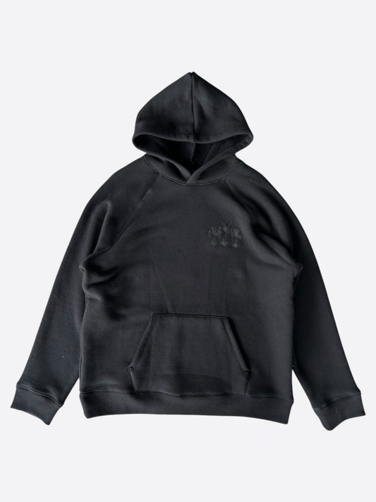 Chrome Hearts Black Triple Cross CH Logo Embroidered Hoodie