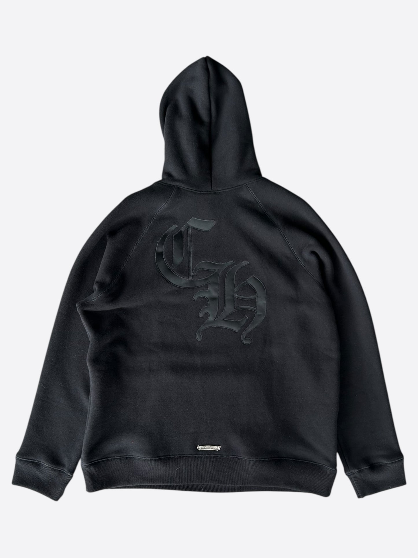 Chrome Hearts Black Triple Cross CH Logo Embroidered Hoodie