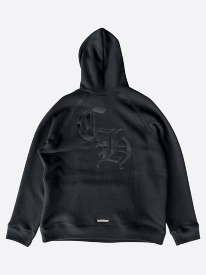 Chrome Hearts Black Triple Cross CH Logo Embroidered Hoodie