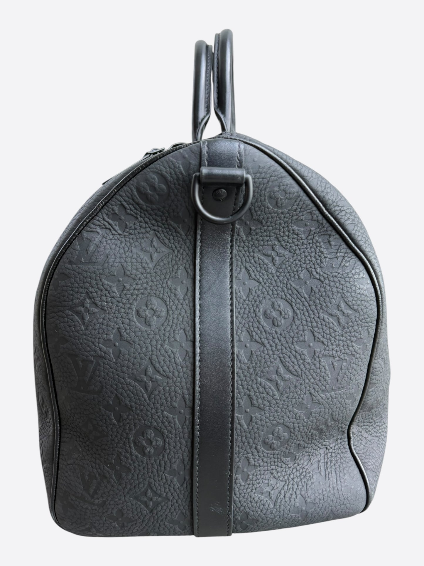 Louis Vuitton Black Taurillon Monogram Keepall 50