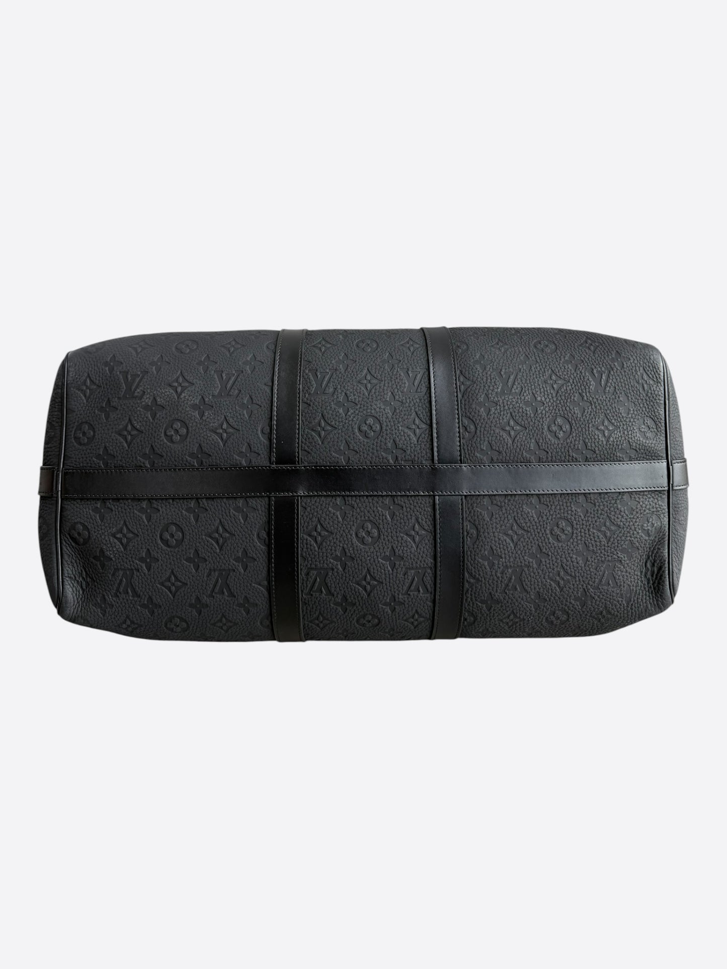 Louis Vuitton Black Taurillon Monogram Keepall 50