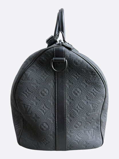Louis Vuitton Black Taurillon Monogram Keepall 50
