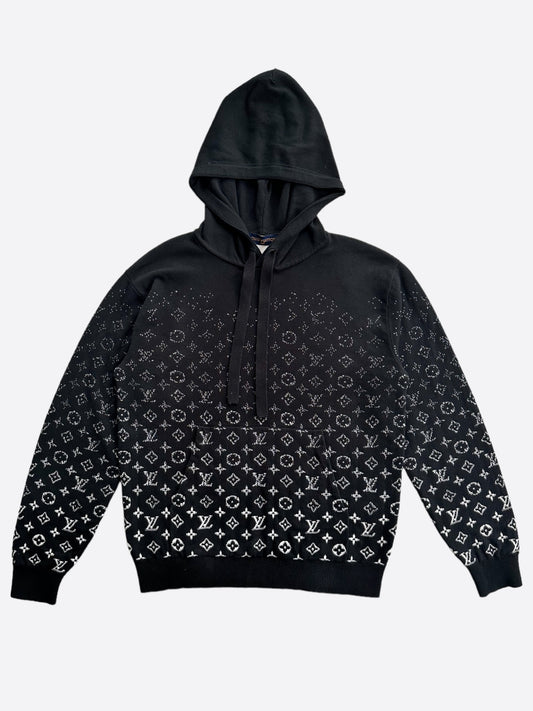 Louis Vuitton Black & White Monogram Gradient Hoodie