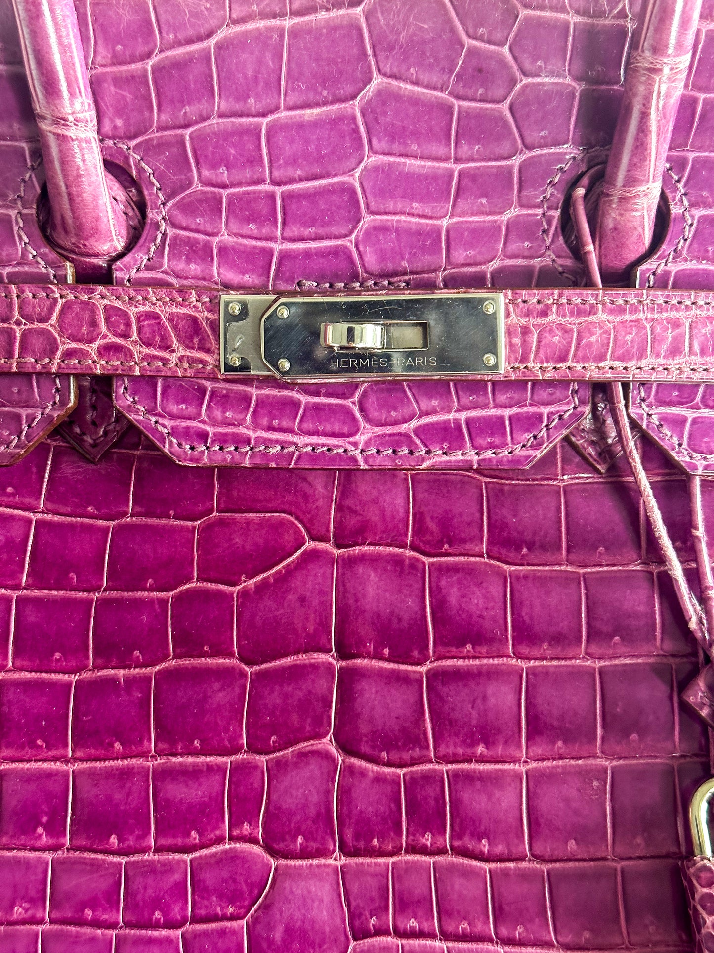 Hermes Violet Porosus Crocodile Birkin 35