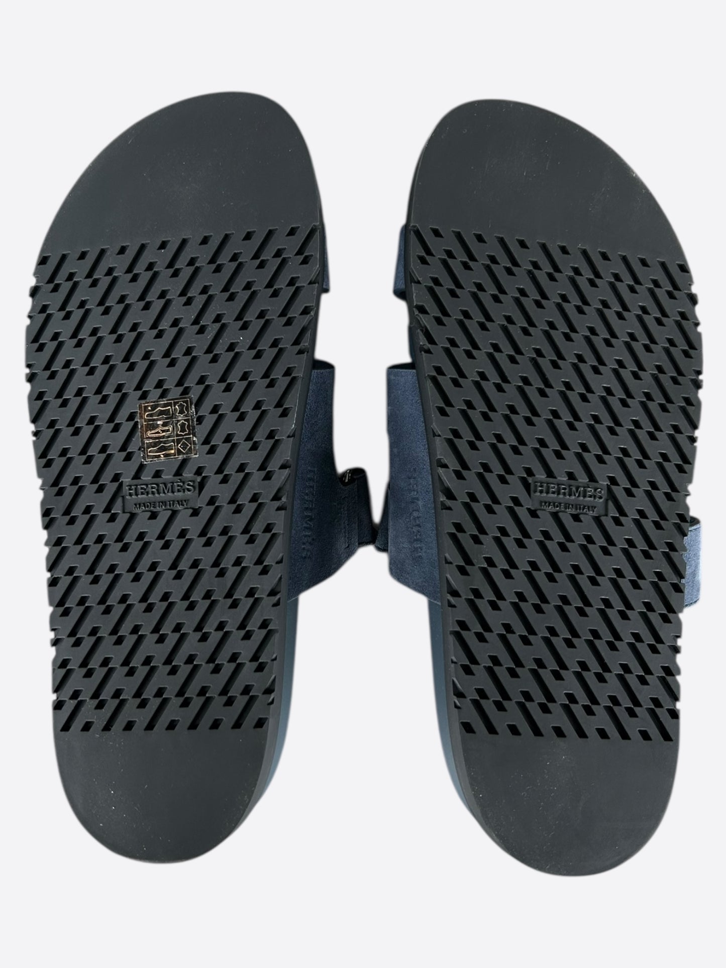 Hermes Blue Suede Chypre Women's Sandals