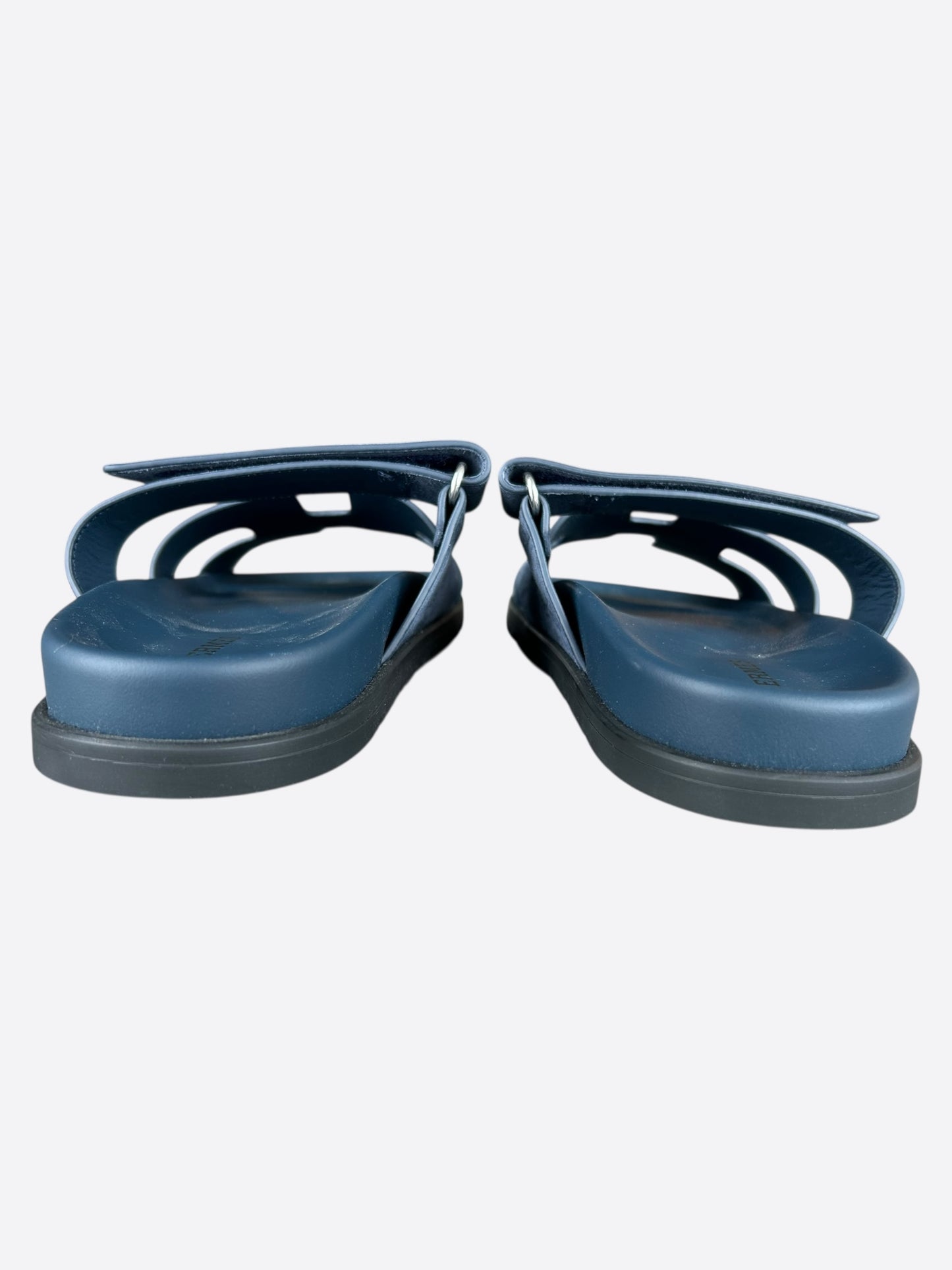 Hermes Blue Suede Chypre Women's Sandals