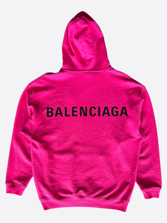 Balenciaga Pink & Black Logo Hoodie