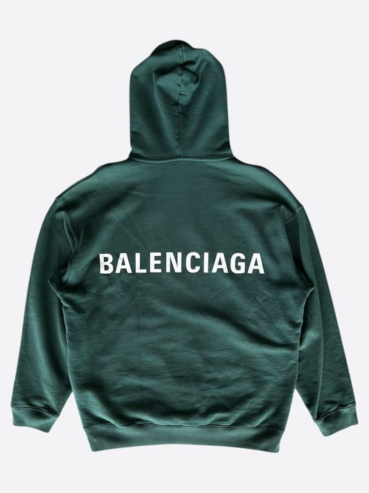 Balenciaga Green & White Logo Hoodie
