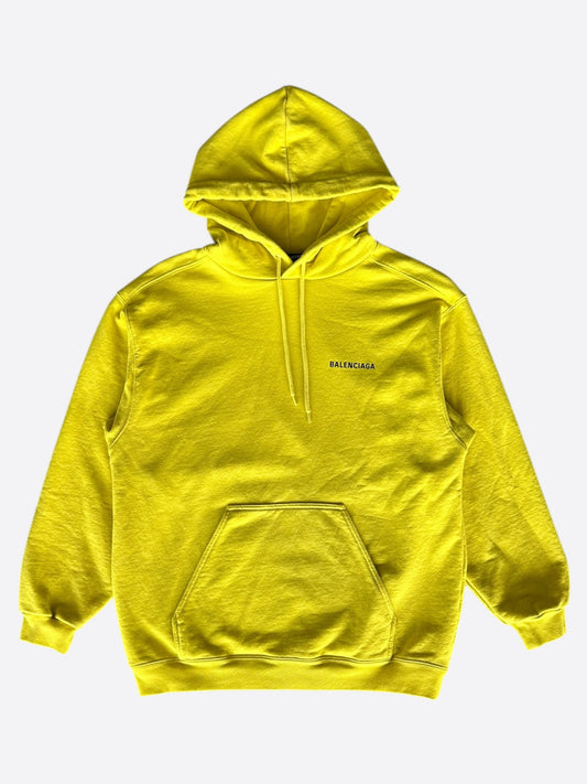 Balenciaga Yellow & Black Logo Hoodie