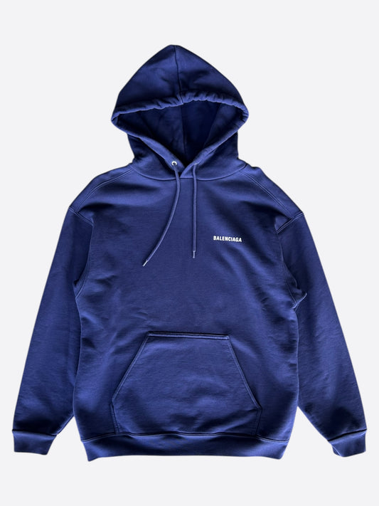 Balenciaga Blue & White Logo Hoodie