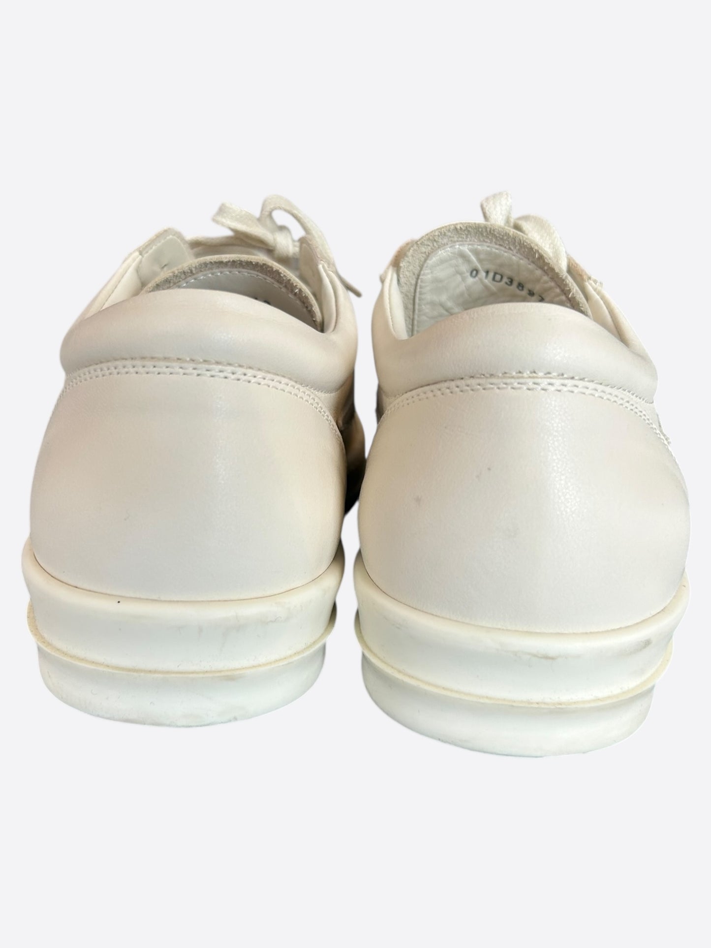 Rick Owens White Leather Vintage Low Top Sneakers