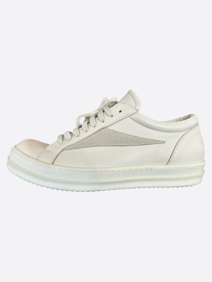 Rick Owens White Leather Vintage Low Top Sneakers