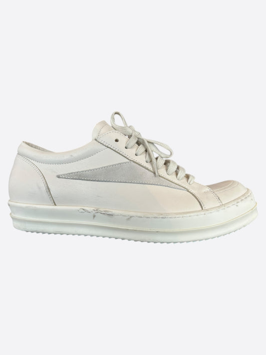 Rick Owens White Leather Vintage Low Top Sneakers
