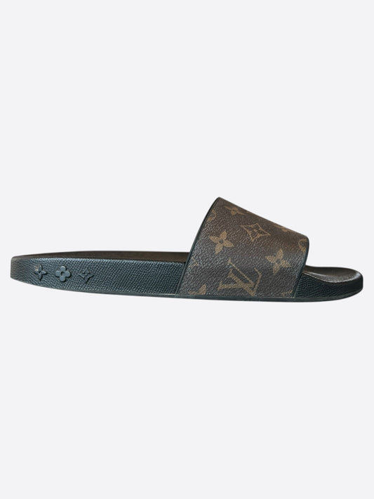 Louis Vuitton Black & Brown Monogram Slides