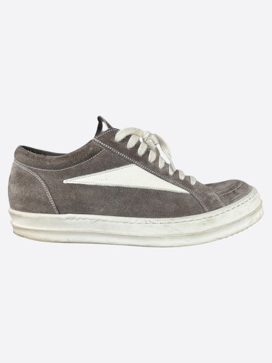 Rick Owens Brown Suede Vintage Low Top Sneakers
