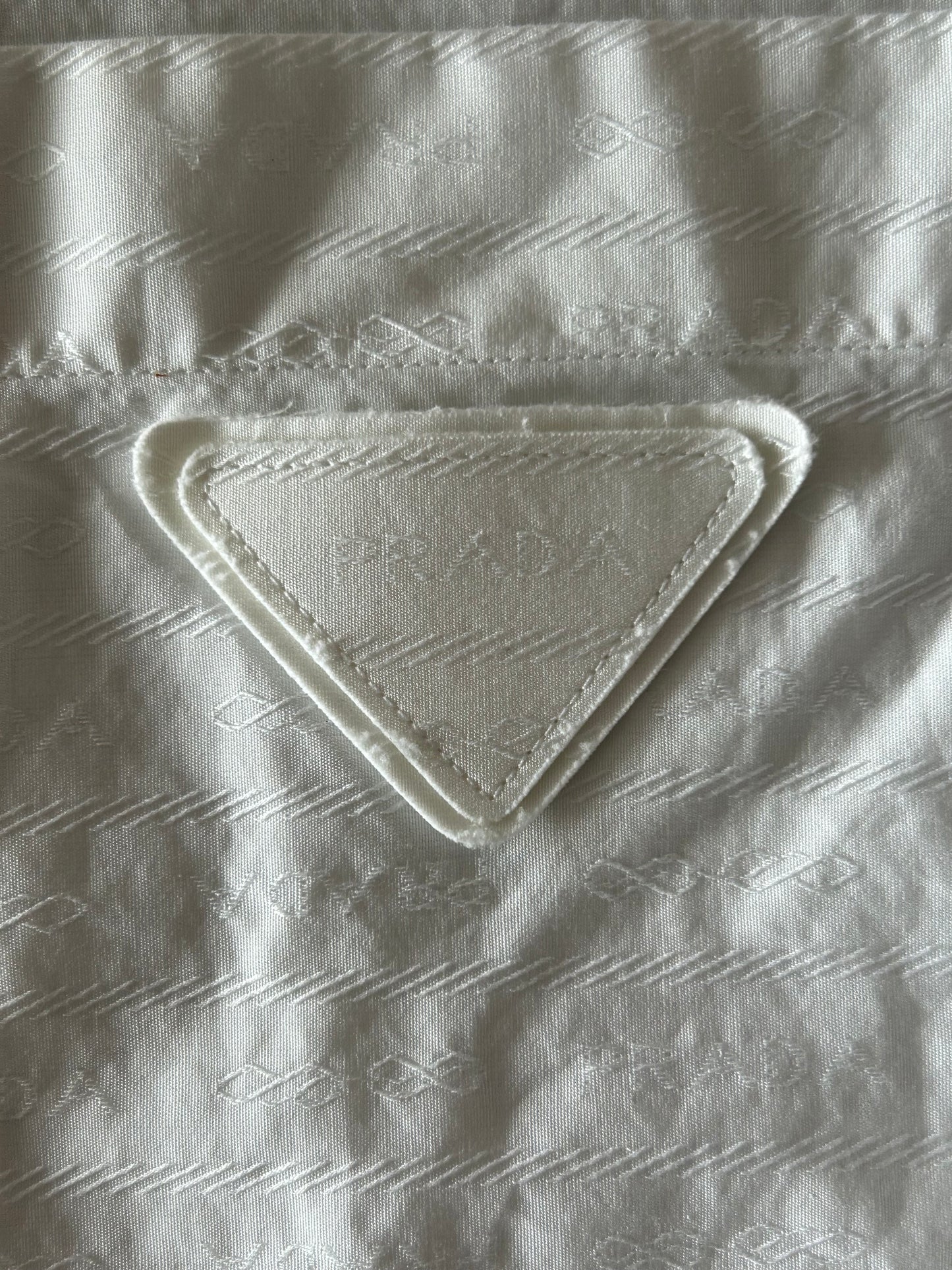 Prada White Repeat Logo Button Up Shirt