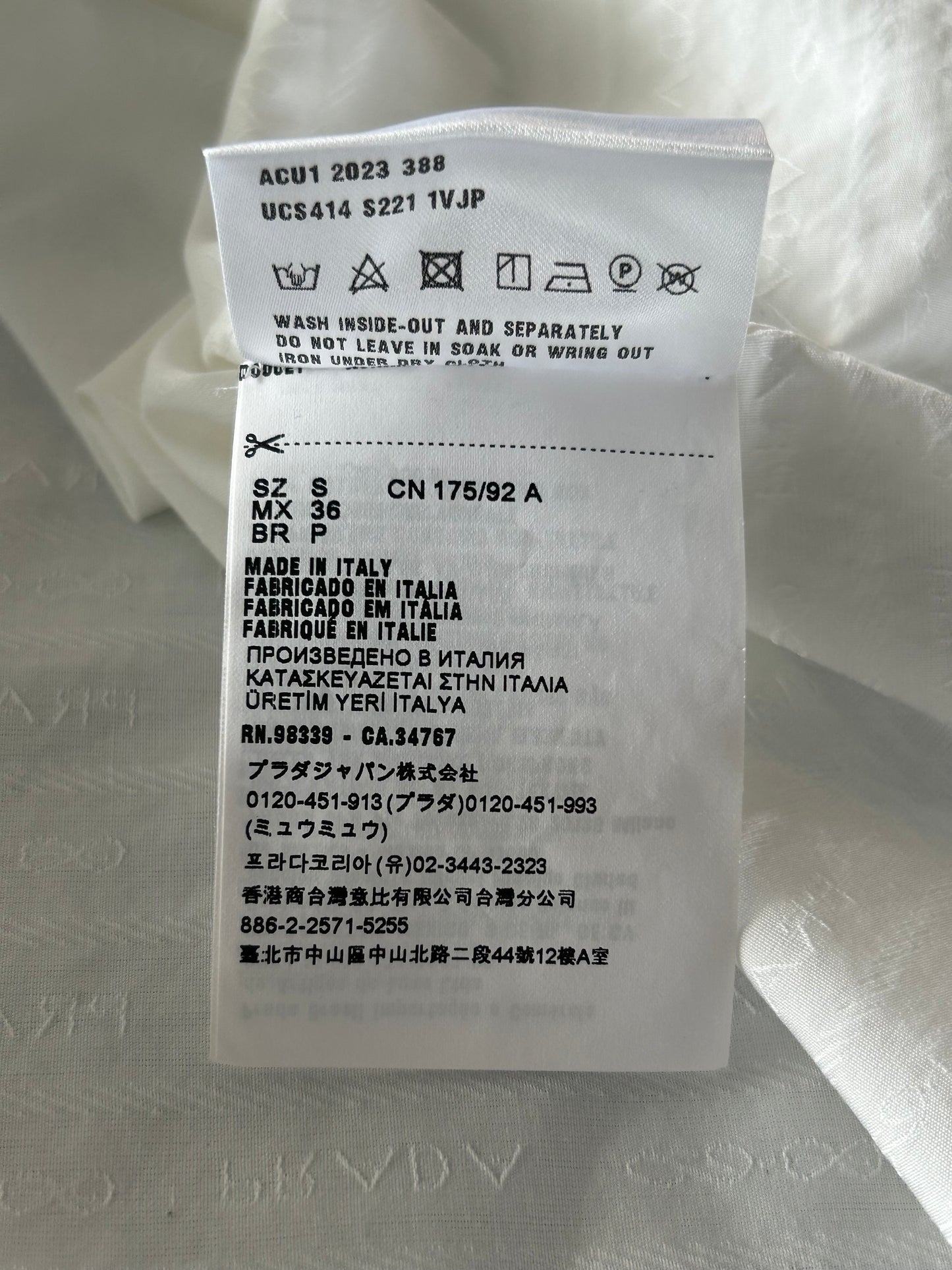 Prada White Repeat Logo Button Up Shirt