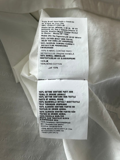 Prada White Repeat Logo Button Up Shirt