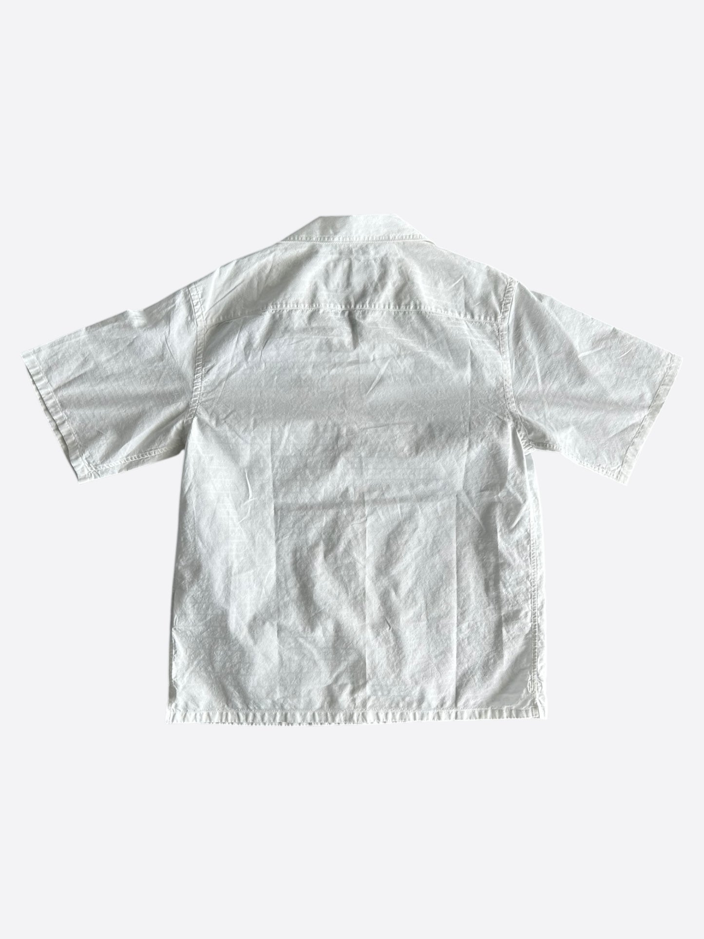 Prada White Repeat Logo Button Up Shirt