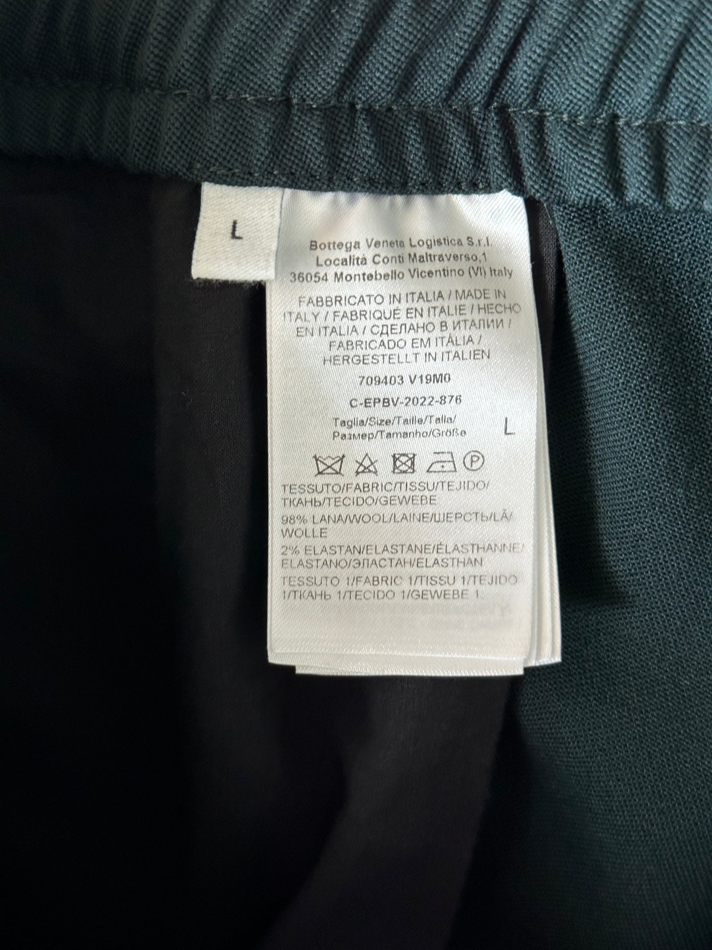 Bottega Veneta Green & White Striped Wool Trackpants